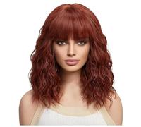 Jzoowar Perruques Synthétiques Courtes Frisées Frênes Perruques de Cheveux Blonds pour Femmes Perruque de Cosplay Quotidien-C