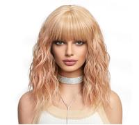 Jzoowar Perruques Synthétiques Courtes Frisées Frênes Perruques de Cheveux Blonds pour Femmes Perruque de Cosplay Quotidien-D