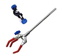 Jzoowar Pince de Laboratoire Mâchoire de Réglage du Doigt à 3 Pointes avec Extension Scientifique Clip de Support de Laboratoire Noir Réglable