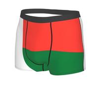 JZQZH Boxer pour homme doux et confortable et respirant avec motif imprimé drapeau de Madagascar, noir, Small