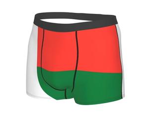 JZQZH Boxer pour homme doux et confortable et respirant avec motif imprimé drapeau de Madagascar, noir, Large