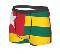 JZQZH Boxer pour homme doux et confortable et respirant avec motif imprimé drapeau du Togo, noir, Large
