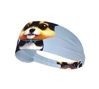 JZQZH Card Love Fancy Puppy Bandeau de sport hautement élastique respirant léger et durable pour course à pied, fitness, yoga, cyclisme