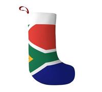 JZQZH Chaussette de Noël avec imprimé drapeau sud-africain tendance durable pour décoration de vacances en famille et emballage de petits jouets