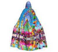 JZQZH Corlorful Park Cape à capuche pour Halloween, costume de magicien pour bal masqué, carnaval et fête à thème
