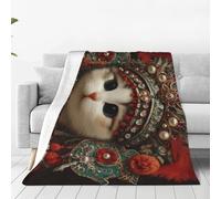 JZQZH Couverture de canapé à motif de poupée de chat mignon pour l'hiver chaud et confortable, 101,6 x 76,2 cm, légère et pliable pour la maison