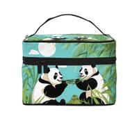 JZQZH Deux adorables grands pandas Trousse de rangement portable pour voyage, camping, hôtels et voyages longue distance