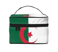 JZQZH Drapeau de l'Algérie Sac Cosmétique Portable Organisateur de Rangement Personnalisé pour Voyage Camping Hôtels et Voyages Longue Distance