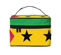 JZQZH Drapeau de Sao Tomé-et-Principe Sac à cosmétiques portable Organisateur de rangement personnalisé pour voyage, camping, hôtels et voyages longue distance