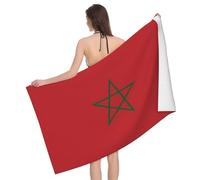 JZQZH Drapeau du Maroc - Serviette de bain douce et absorbante - Portable - Colorfast - Double face - Pour la plage, les voyages, l'extérieur