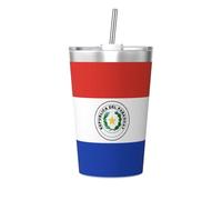 JZQZH Drapeau du Paraguay Gobelet conique en paille en acier inoxydable étanche durable Tendance Convient pour le camping pique-nique voyage travail