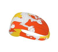 JZQZH Drapeau du Royaume du Bhoutan Bandeau de Sport Hautement élastique Respirant Léger et Durable pour Course Fitness Yoga Cyclisme