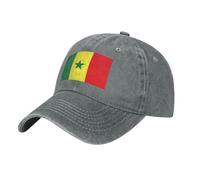 JZQZH Drapeau du Sénégal Casquette de baseball en denim pour adulte Noir Confortable Respirant Léger pour un usage quotidien, Gris, taille unique