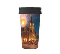 JZQZH Fiery Red Street Tasse à café portable avec design élégant et fond antidérapant pour bureau, maison, école et extérieur