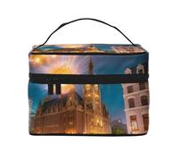 JZQZH Fiery Red Street Trousse de maquillage portable personnalisée pour voyage, camping, hôtels et voyages longue distance