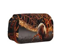 JZQZH Golden Spider Trousse à stylos double couche à clapet - Rangement exquis et durable pour papeterie et petits articles
