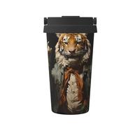 JZQZH Mr. Dancing Tiger Tasse à café portable avec design élégant et fond antidérapant pour bureau, maison, école et extérieur
