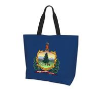 JZQZH Sac à bandoulière réutilisable avec drapeau de l'État du Vermont - Léger - Robuste et durable - Pour les trajets quotidiens