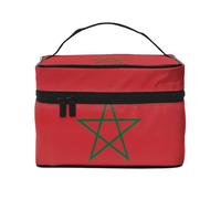 JZQZH Sac à cosmétiques portable drapeau du Maroc Organisateur de rangement personnalisé pour voyage, camping, hôtels et voyages longue distance