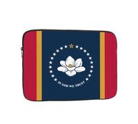 JZQZH Sac à main pour ordinateur portable résistant aux chocs avec motif drapeau de l'État du Mississippi tendance pour voyage d'affaires, travail, université, Noir/blanc, 17 inch