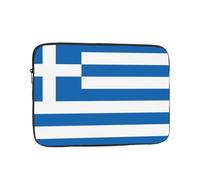 JZQZH Sac à main pour ordinateur portable résistant aux chocs avec motif drapeau grec tendance pour voyage d'affaires, travail, université, Noir/blanc, 10 inch