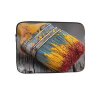 JZQZH Sac pour ordinateur portable résistant aux chocs portable avec motif brosse colorée tendance pour voyage d'affaires, travail, université, Noir/blanc, 13 inch