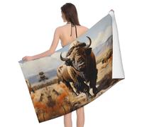JZQZH Serviette de bain douce et absorbante pour troupeau de bison d'Amérique du Nord - Portable - Colorfast - Double face - Pour la plage, les voyages, l'extérieur