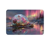 JZQZH Tapis de sol antidérapant pour intérieur et extérieur, doux et confortable avec imprimé escargots colorés uniques, 40,6 x 61 cm
