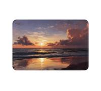 JZQZH Tapis de sol antidérapant pour intérieur et extérieur, doux et confortable avec imprimé unique vagues calmes, 40,6 x 61 cm