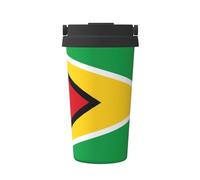 JZQZH Tasse à café portable Drapeau de la Guyane avec design élégant et fond antidérapant pour bureau, maison, école et extérieur
