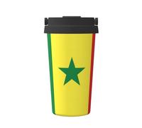 JZQZH Tasse à café portable drapeau du Sénégal avec design élégant et fond antidérapant pour bureau, maison, école et extérieur