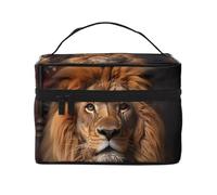 JZQZH The Lion's Gaze Trousse de maquillage portable personnalisée pour voyage, camping, hôtels et voyages longue distance