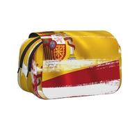 JZQZH Trousse à stylos double couche avec motif drapeau de l'Espagne - Rangement exquis et durable pour papeterie et petits objets