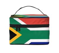 JZQZH Trousse de maquillage portable avec drapeau de l'Afrique du Sud, organiseur de rangement personnalisé pour voyage, camping, hôtels et voyages longue distance