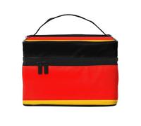 JZQZH Trousse de maquillage portable avec drapeau de l'Allemagne - Organisateur de rangement personnalisé pour voyage, camping, hôtels et voyages longue distance