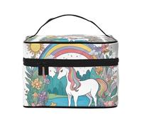 JZQZH Unicorns by the river Trousse de maquillage portable personnalisée pour voyage, camping, hôtels et voyages longue distance