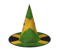 JZQZH Vieux drapeau jamaïcain Halloween chapeau de sorcière confortable et durable Accessoires de fête tendance et personnalisés, noir, 1