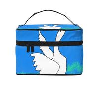 JZQZH White Goose spread its wings Portable Cosmetic Bag Organizer Personnalisé Storage Organizer for Travel Camping Hôtels and Long Distance Trips