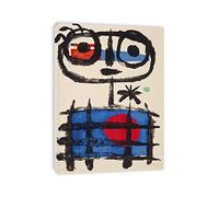 JZSDGB Joan Miro Tableaux sur toile Célèbres Reproductions-Impression sur toile Joan Miro -Tableau Abstrait Joan Miro Poster-Tableau d'art mural en toile Mangeur de soleil 20x28cm(8x11in) Encadré