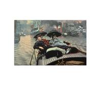 JZSDGB Peintures à l'huile Célèbres classiques de James Tissot-Reproductions de tableaux sur toile-Chagrin Impression sur Toile Décoration murale 60x95cm(24x37in) Sans cadre