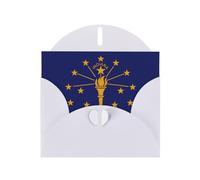 JZSLMJ Carte de vœux drapeau de l'État de l'Indiana pour enveloppe blanche en forme de cœur pour vacances, anniversaires, Saint-Valentin, mariages