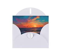 JZSLMJ Carte de vœux Mouettes Chasing The Sun pour enveloppe blanche en forme de cœur pour vacances, anniversaires, Saint-Valentin, mariages