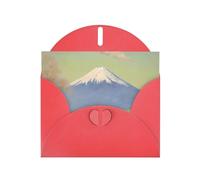 JZSLMJ Carte de vœux Mt. Fuji au lointain pour enveloppe en forme de cœur rouge, vacances, anniversaire, Saint-Valentin, mariage