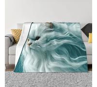 JZSTY Couverture en flanelle anti-boulochage légère et pliable à imprimé chaton mystique pour canapé et extérieur 152,4 x 127 cm