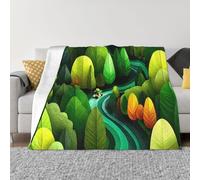 JZSTY Couverture en flanelle anti-boulochage légère et pliable avec imprimé bois mystique pour canapé et extérieur 127 x 101,6 cm