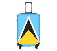 JZSTY Durable et élégant Drapeau de Sainte Lucie Valise Housse pour Voyage et Affaires Résistant aux rayures et à la poussière, blanc, S