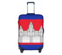 JZSTY Housse de Valise Drapeau Cambodge Durable et Élégant pour Voyage et Affaires Résistant aux Rayures et à la Poussière, blanc, M