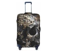 JZSTY Housse de valise résistante et élégante en forme de tête de mort pour voyage et affaires, résistante aux rayures et à la poussière, blanc, L