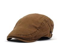 JZTDYPP Beret Homme Casquette De Journal en Coton pour Hommes Et Femmes, Casquette À Bec De Canard À Visière Plate, Béret De Peintre, Chapeaux À Chevrons, Auburn, 55-61Cm, Printemps Et Été