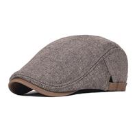 JZTDYPP Beret Homme Casquette Gavroche Grande Taille Hommes Hiver Épais Chaud Vintage Bérets À Rayures À Chevrons Gatsby Chapeau Plat Casquette À Visière Réglable, Auburn, 59-63 Cm